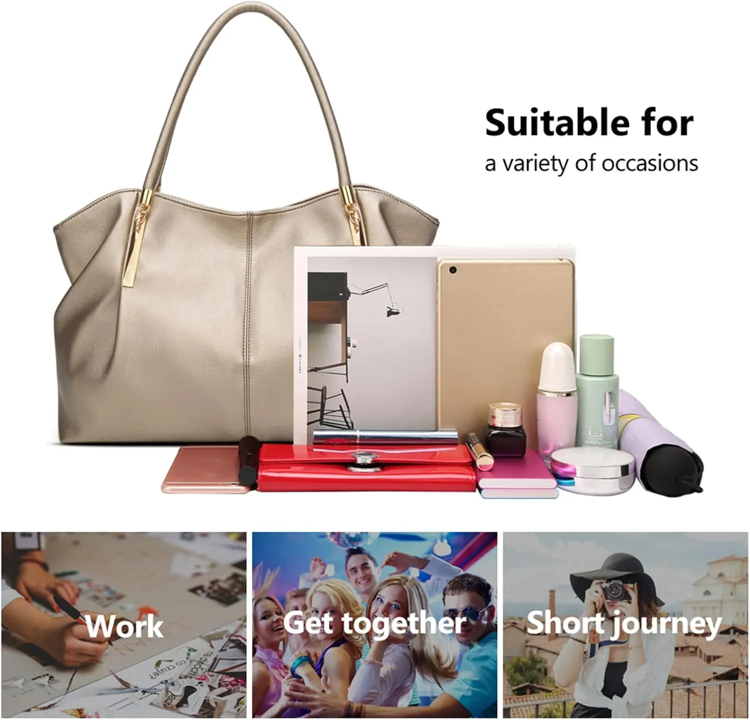 forestfish PU Leather Ladies Satchel Tote Bag Shoulder Bags Handbags for Women