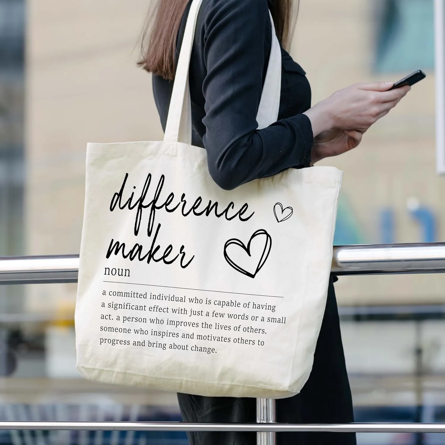 Funny Quotes Gifts for Mom, Rainbow Canvas Tote Bag Aesthetic, Reusable Grocery Shopping Bags