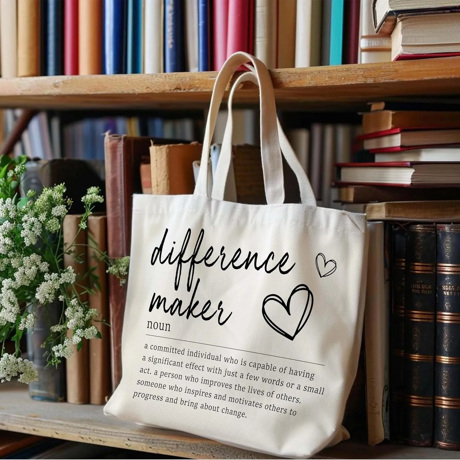 Funny Quotes Gifts for Mom, Rainbow Canvas Tote Bag Aesthetic, Reusable Grocery Shopping Bags