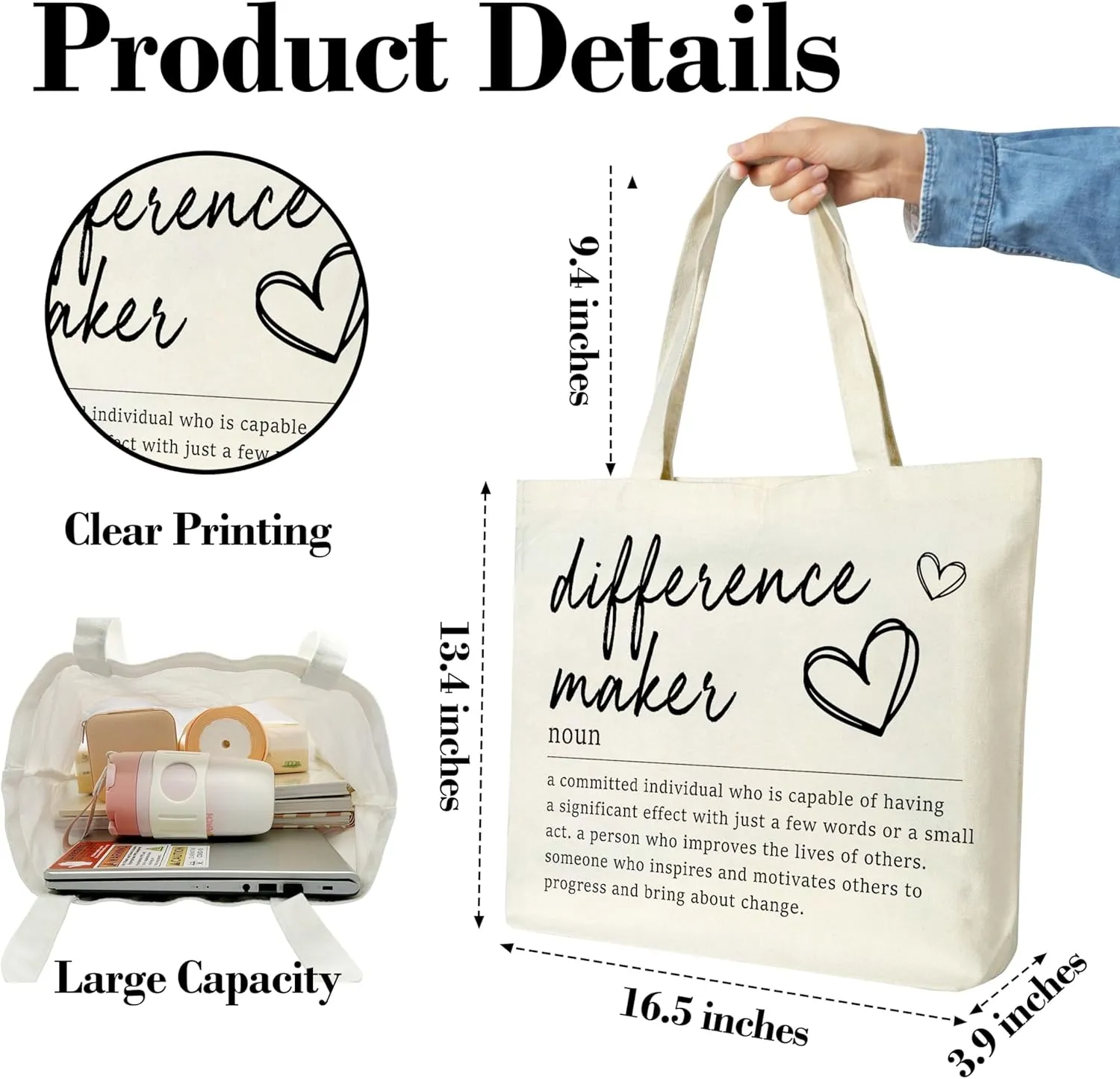 Funny Quotes Gifts for Mom, Rainbow Canvas Tote Bag Aesthetic, Reusable Grocery Shopping Bags