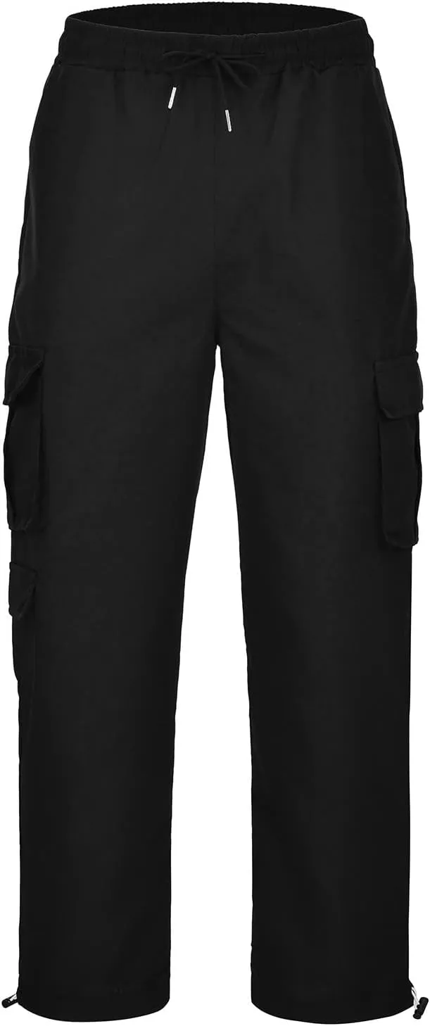 GIERIDUC Cargo Pants for Men Relaxed Fit Black Dress Pants Men Slim Fit Wide Leg Corduroy Pants Mens Stretch Suit Pants Mens