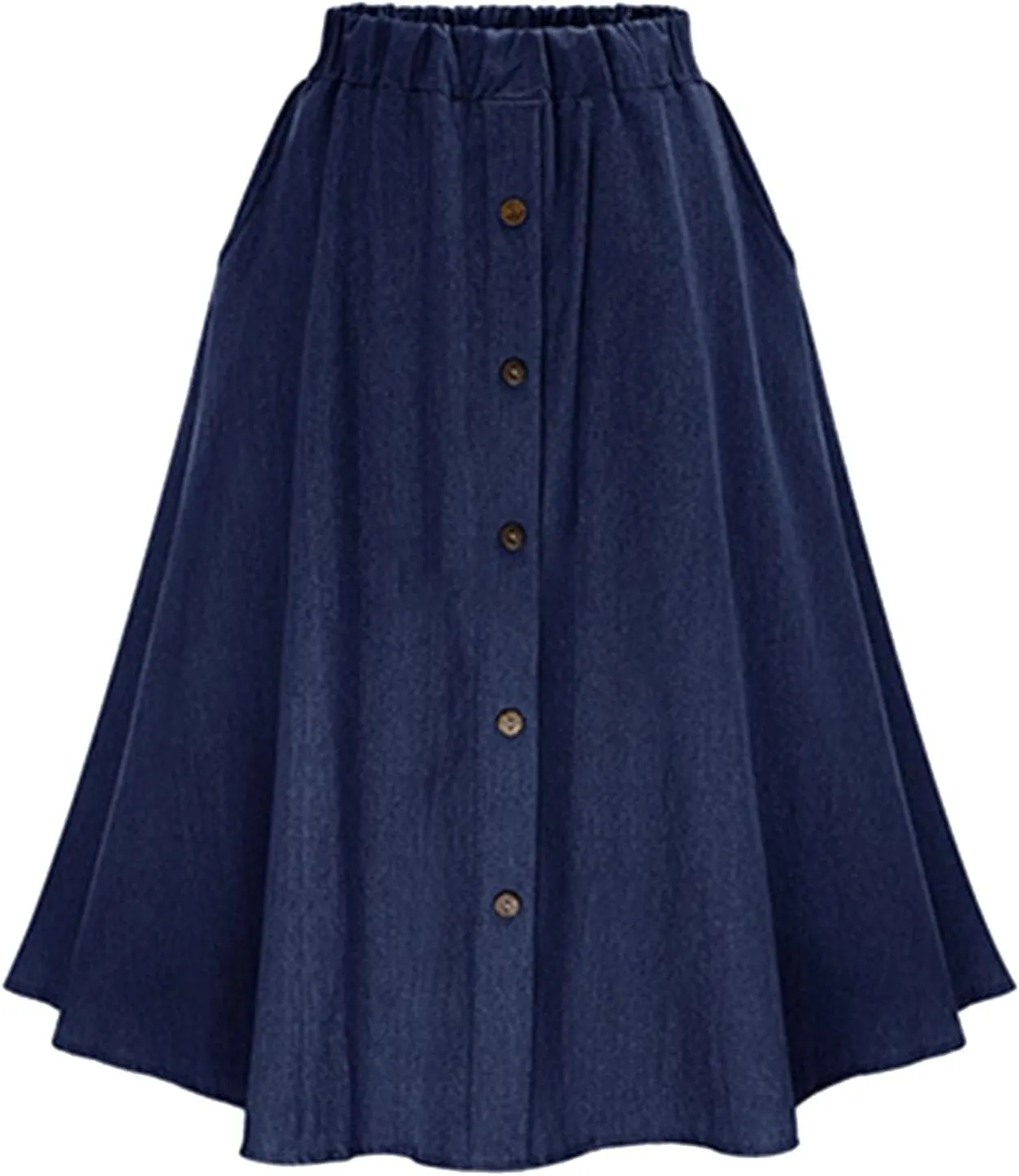 Girls' Back to School A-Line Skirt High Waist Pleated Midi Skirt Perfect for School Everyday Wear for Women
