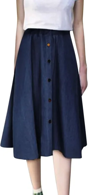 Girls' Back to School A-Line Skirt High Waist Pleated Midi Skirt Perfect for School Everyday Wear for Women