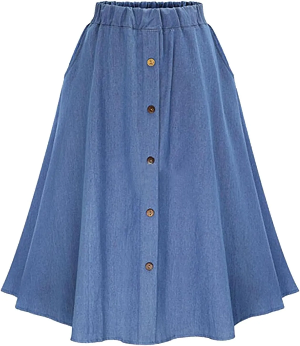 Girls' Back to School A-Line Skirt High Waist Pleated Midi Skirt Perfect for School Everyday Wear for Women