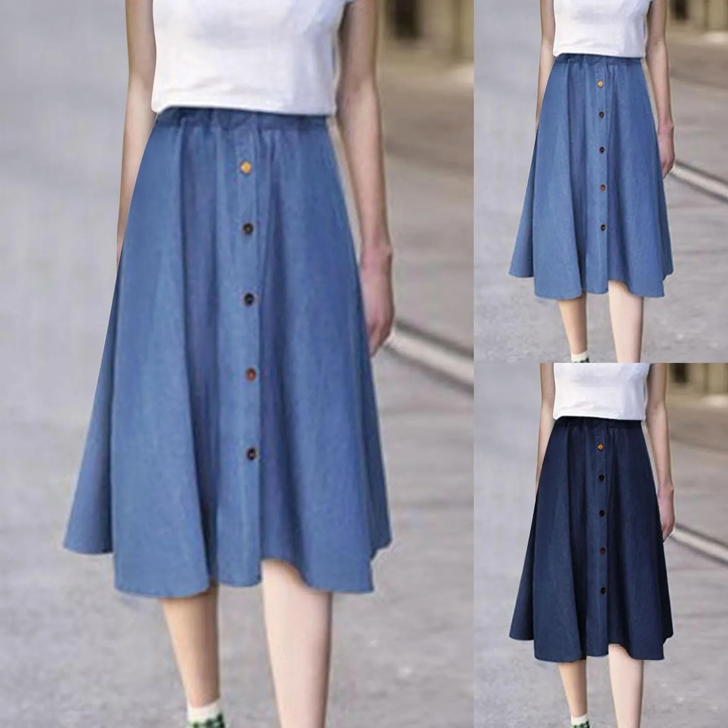 Girls' Back to School A-Line Skirt High Waist Pleated Midi Skirt Perfect for School Everyday Wear for Women
