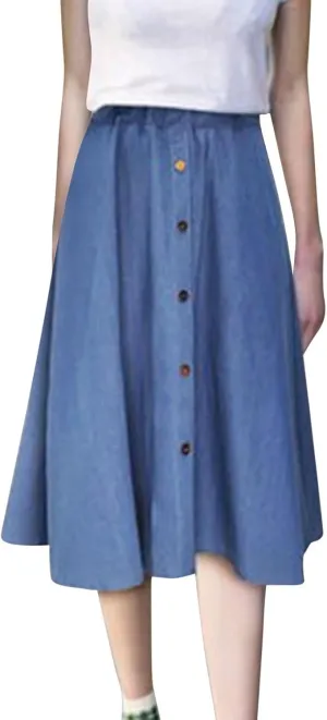 Girls' Back to School A-Line Skirt High Waist Pleated Midi Skirt Perfect for School Everyday Wear for Women