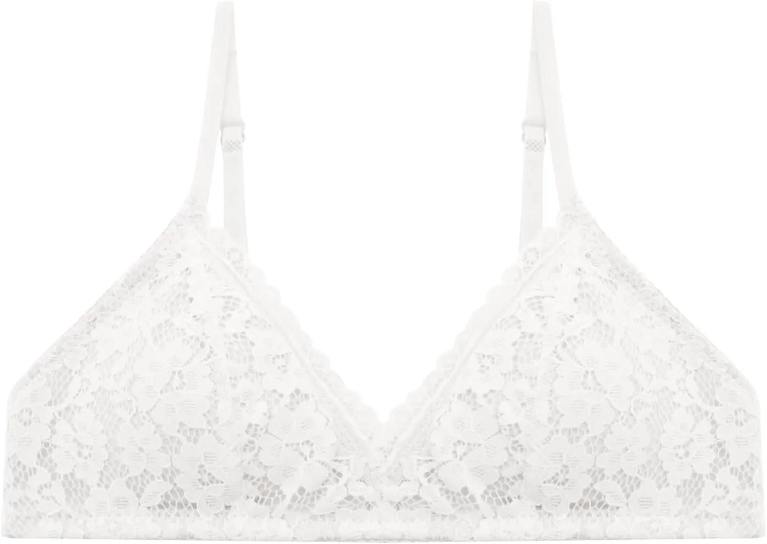 Girls Cotton Training Bras Adjustable Straps Seamless Lace Camis Bras for Teens 2-Pack