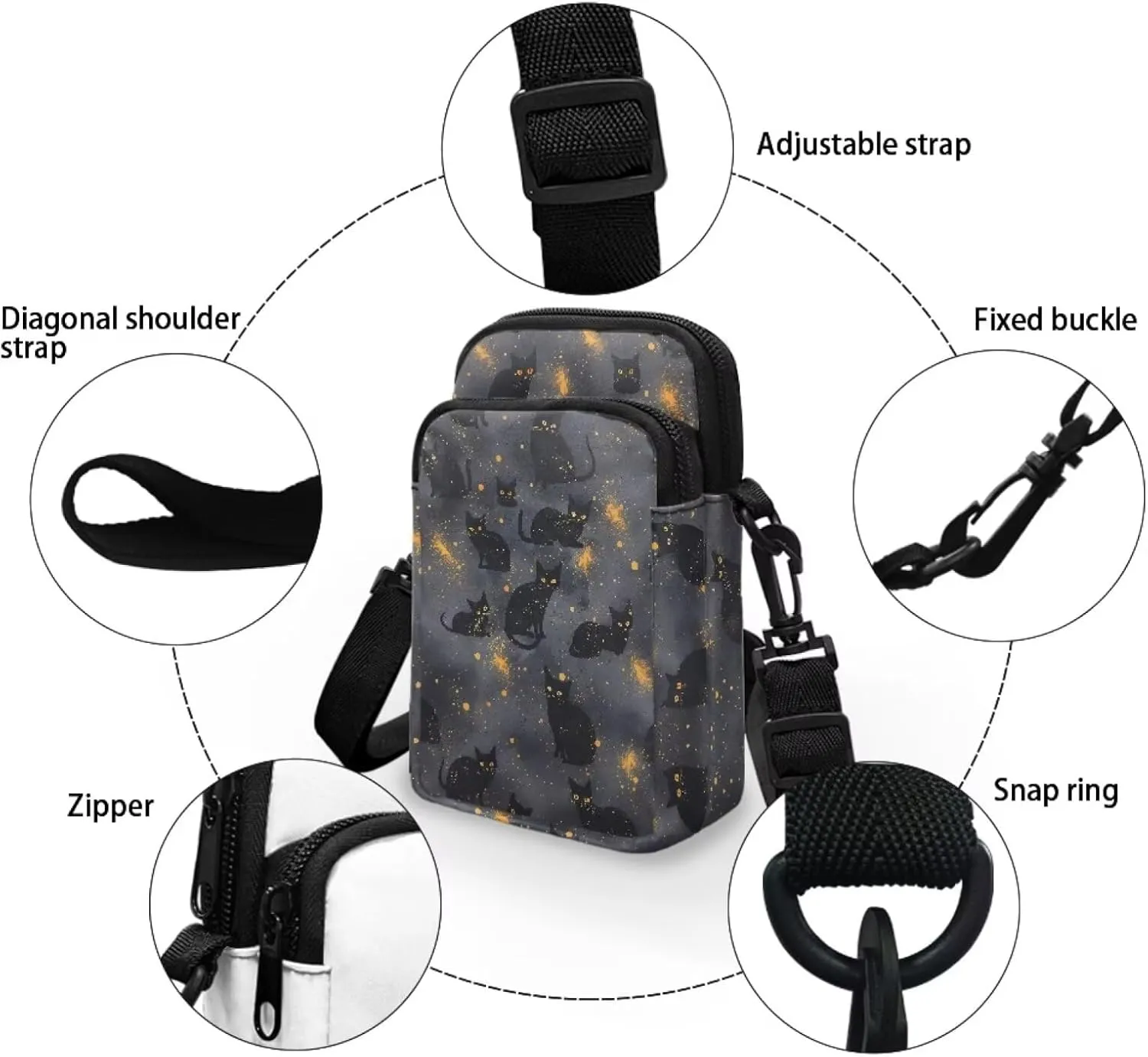 Girls Shoulder Bags Crossbody Messenger Bag Chest Bag Phone Pouch for Travel School