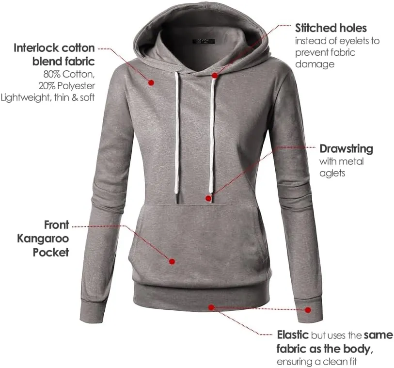 GIVON Women's Essential Pullover Hoodie Lightweight Long Sleeve Comfort Sweatshirt for Everyday Wear