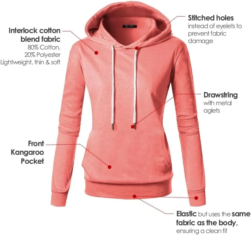 GIVON Women's Essential Pullover Hoodie Lightweight Long Sleeve Comfort Sweatshirt for Everyday Wear