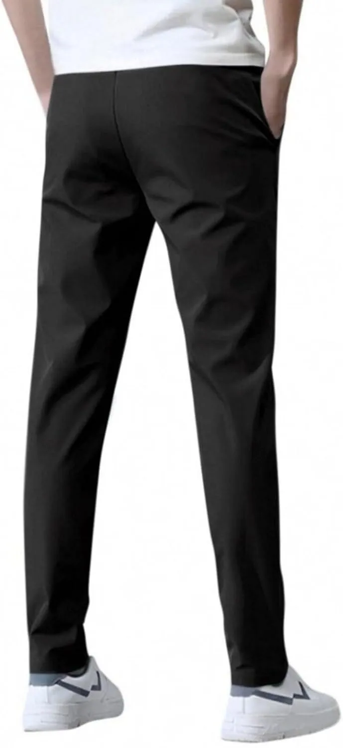 Glide Pants Men Breathable Quick Dry Work Pants Stretch Active Drawstring Straight Leg Hiking Outfits with Pockets