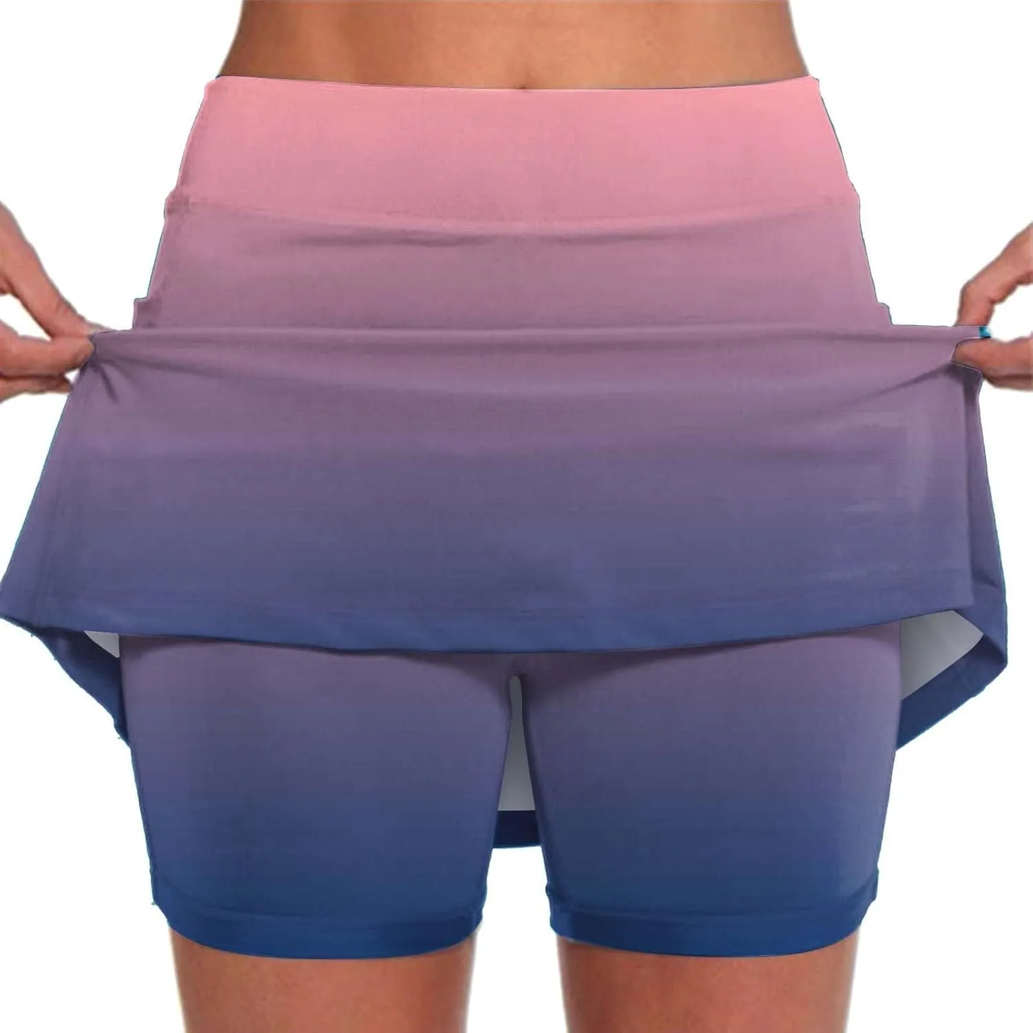 Golf Skirts for Women with Shorts Long Womens Running Shorts 5 inch Inseam no Liner Black Skirt for Women Cotton