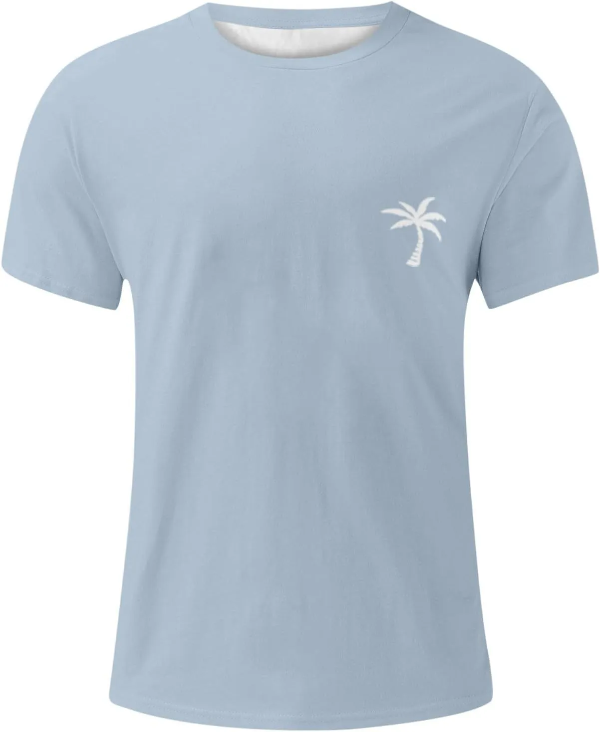 Graphic T Shirts for Man Summer Beach Palm Tree Print Crew Neck Short Sleeve Tees Classic Oversized Heavy Cotton Tops