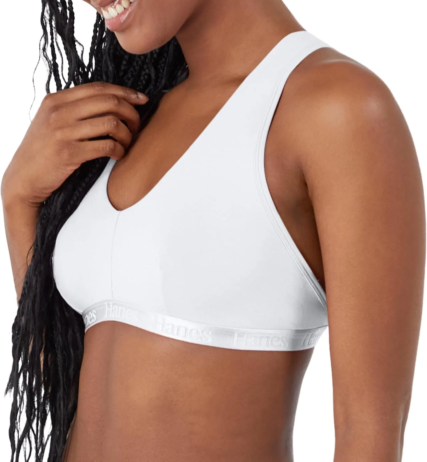 Hanes Women's Originals Ultra Supersoft Racerback, Viscose from Bamboo Bralette