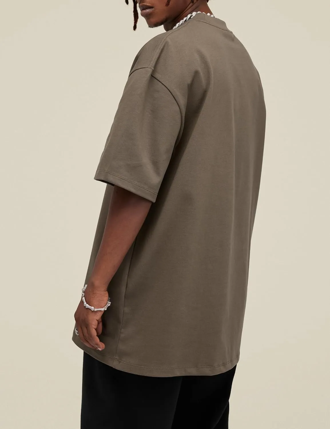 Hatant T-Shirts for Men Oversized Tee Shirts Heavyweight Crew Neck Short Sleeve Tee Basic Cotton T Shirts Unisex Adult