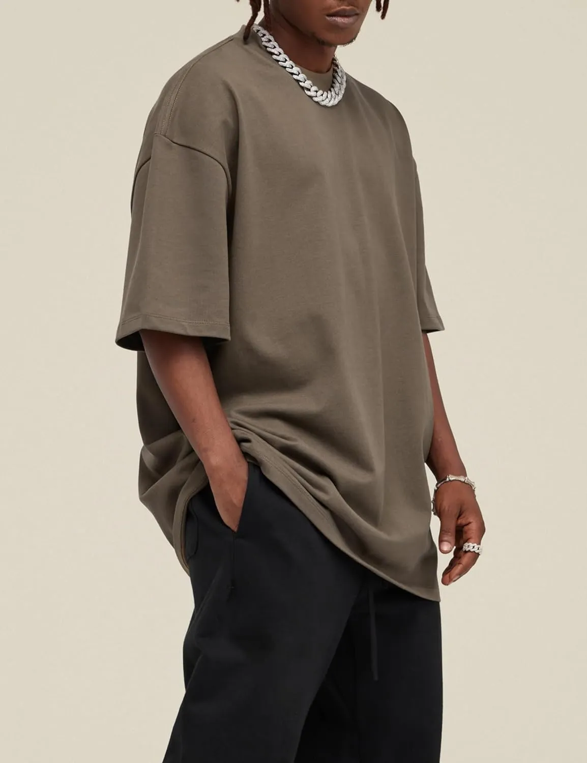 Hatant T-Shirts for Men Oversized Tee Shirts Heavyweight Crew Neck Short Sleeve Tee Basic Cotton T Shirts Unisex Adult
