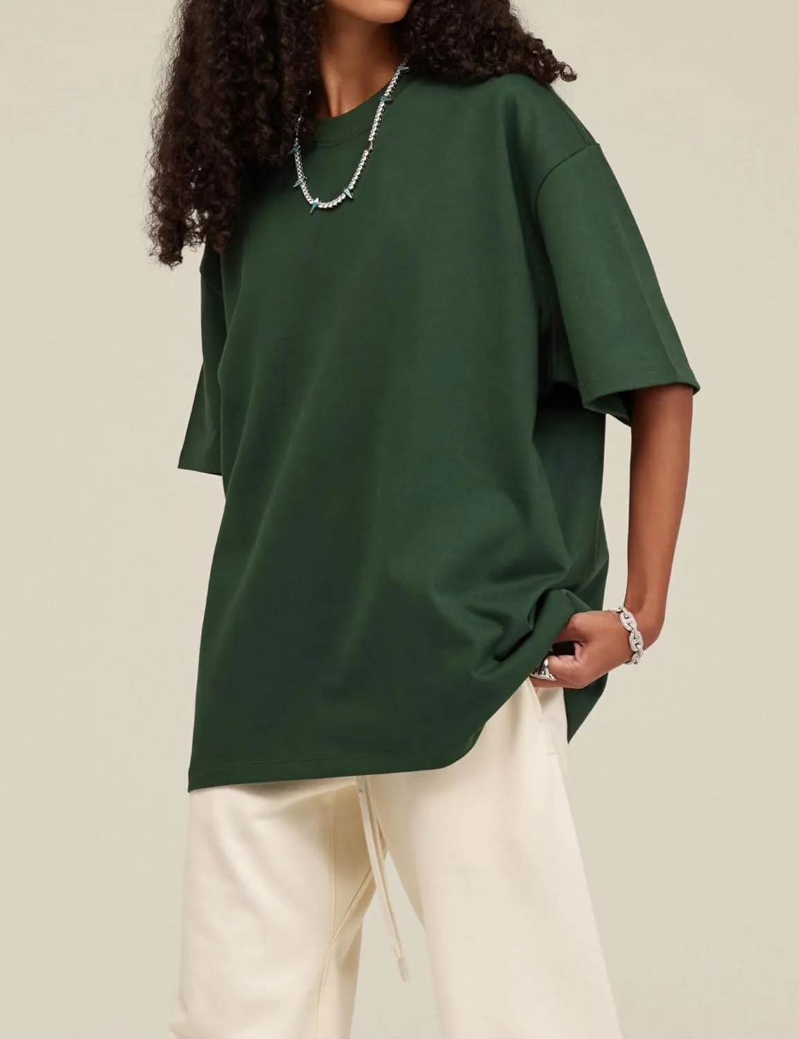 Hatant T-Shirts for Men Oversized Tee Shirts Heavyweight Crew Neck Short Sleeve Tee Basic Cotton T Shirts Unisex Adult