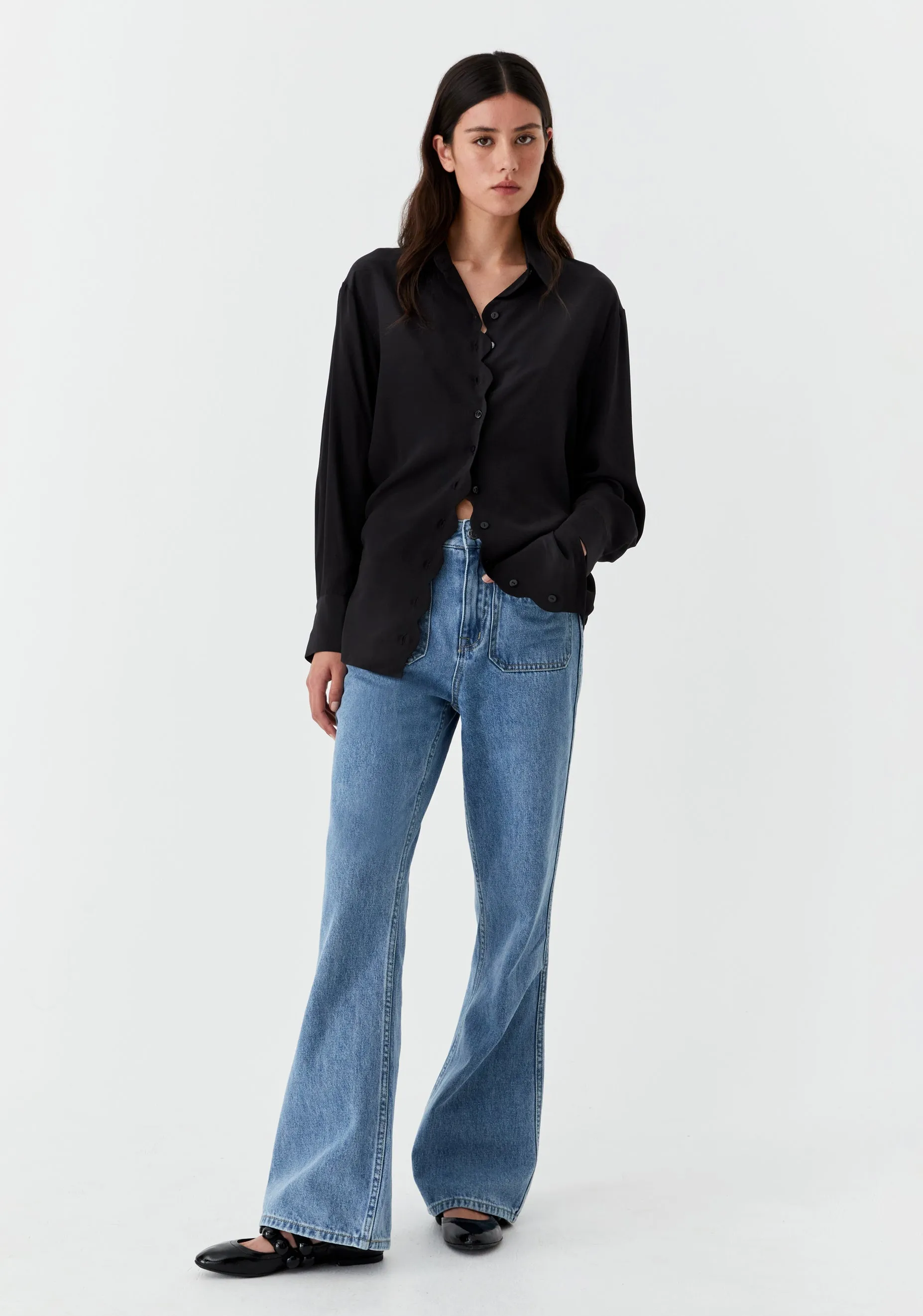 Hazel Silk Shirt_Black
