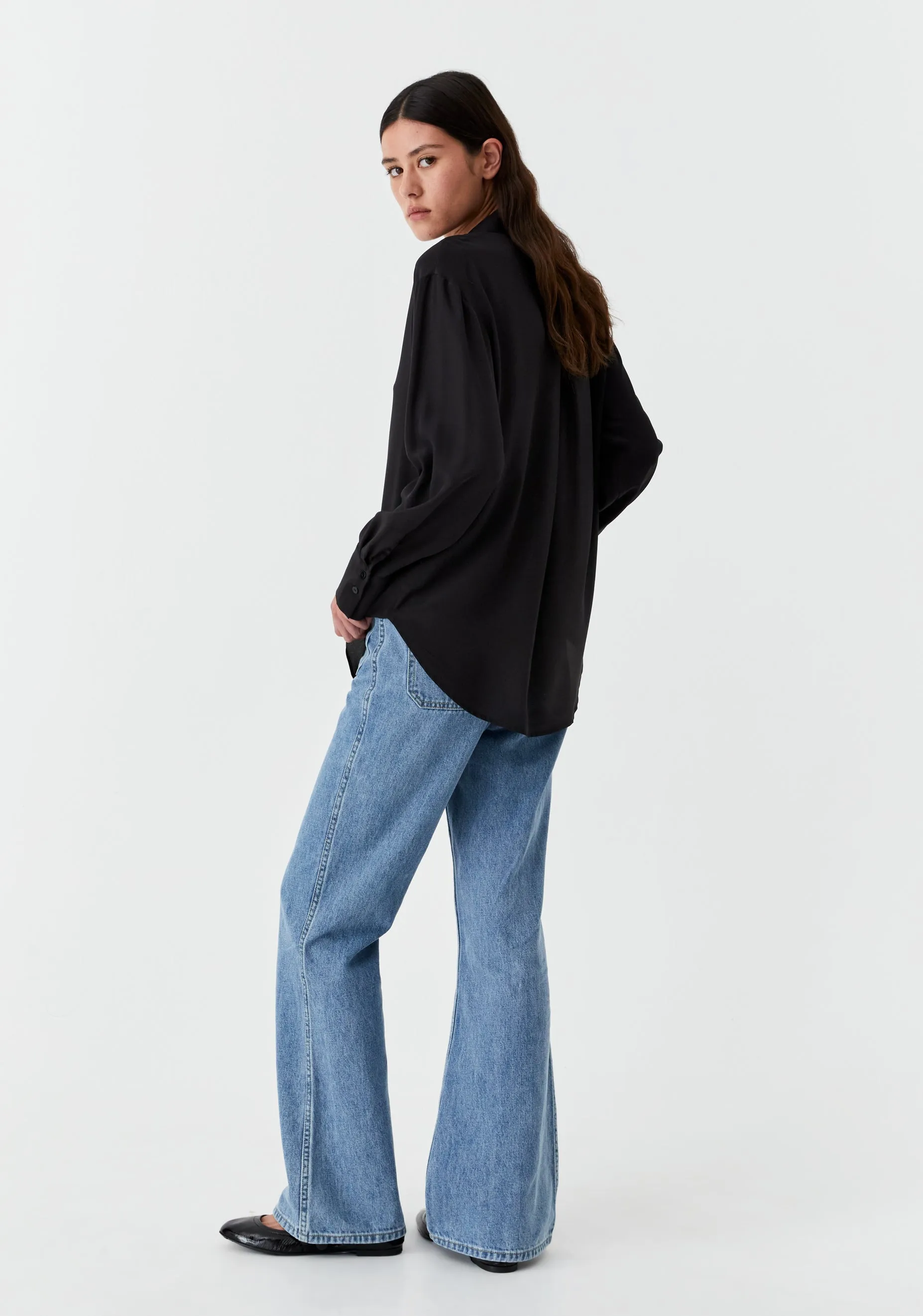 Hazel Silk Shirt_Black