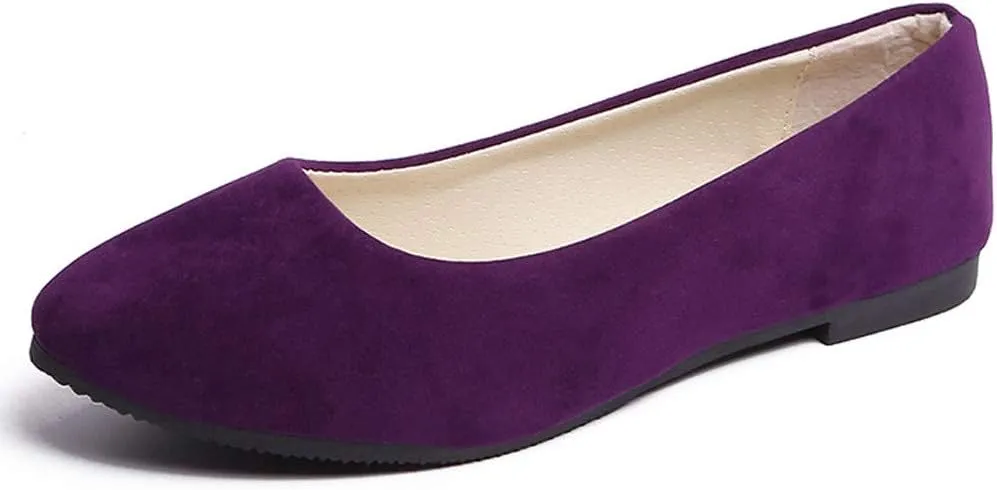 Hbeylia Ballet Flats For Women Ladies Lightweight Comfort Pointed Toe Low Heels Slip On Flats Walking Loafers Dress Oxfords Sneakers Shoes For Beach Travel Dancer