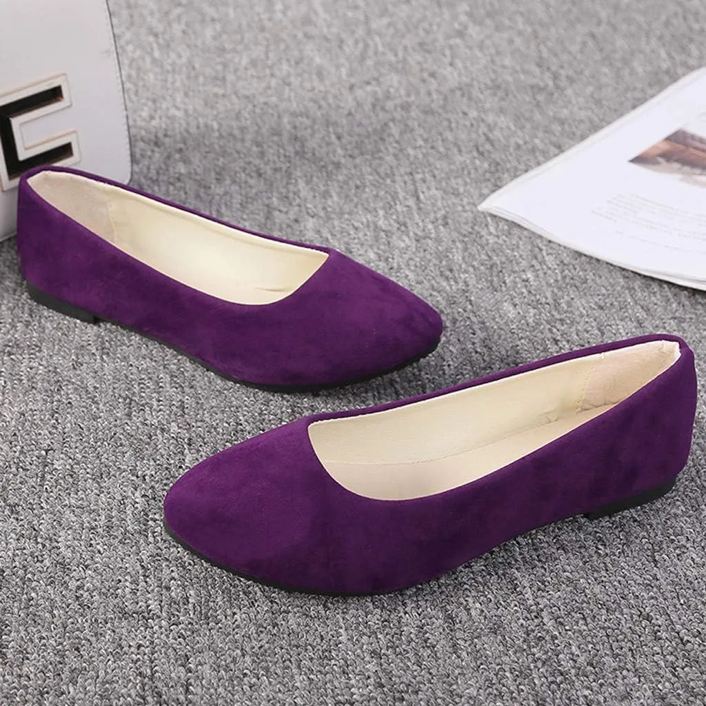 Hbeylia Ballet Flats For Women Ladies Lightweight Comfort Pointed Toe Low Heels Slip On Flats Walking Loafers Dress Oxfords Sneakers Shoes For Beach Travel Dancer