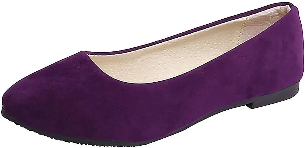 Hbeylia Ballet Flats For Women Ladies Lightweight Comfort Pointed Toe Low Heels Slip On Flats Walking Loafers Dress Oxfords Sneakers Shoes For Beach Travel Dancer