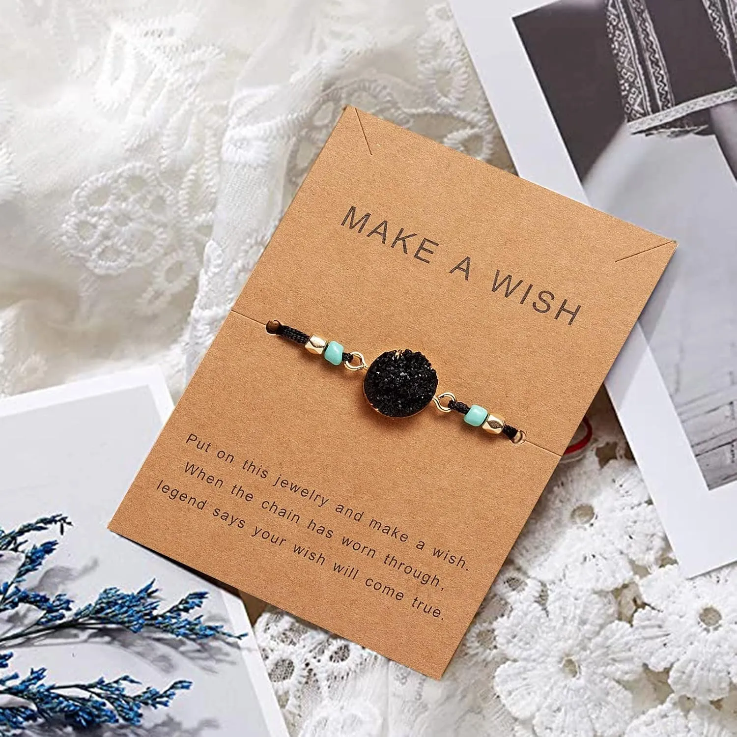 Heart Costume Bracelet Woven Personalized Hand Paper Woven Card Bracelet Resin Jewelry Bracelets Colorful Tassel Earrings (Black, One Size)