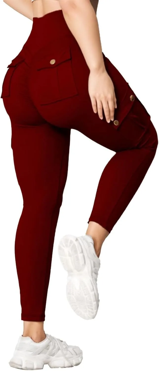 High Waist Yoga Pants for Women Quick Dry Butt-Lifting Stretch Cargo Trousers Lightweight Tummy Control Casual Sweatpants