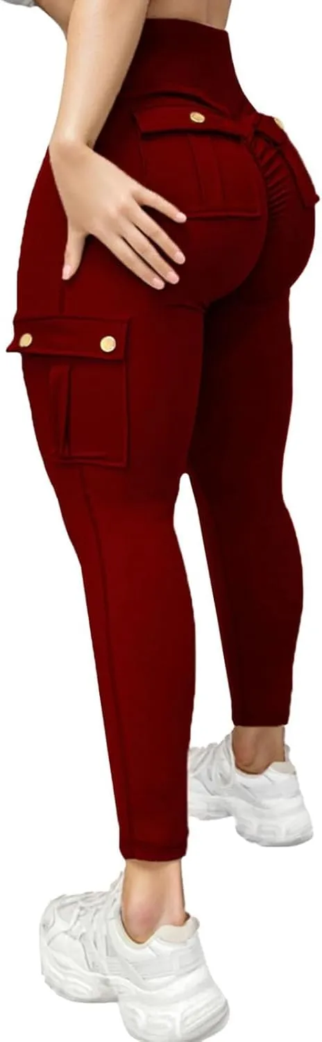 High Waist Yoga Pants for Women Quick Dry Butt-Lifting Stretch Cargo Trousers Lightweight Tummy Control Casual Sweatpants