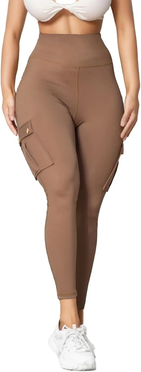 High Waist Yoga Pants for Women Quick Dry Butt-Lifting Stretch Cargo Trousers Lightweight Tummy Control Casual Sweatpants
