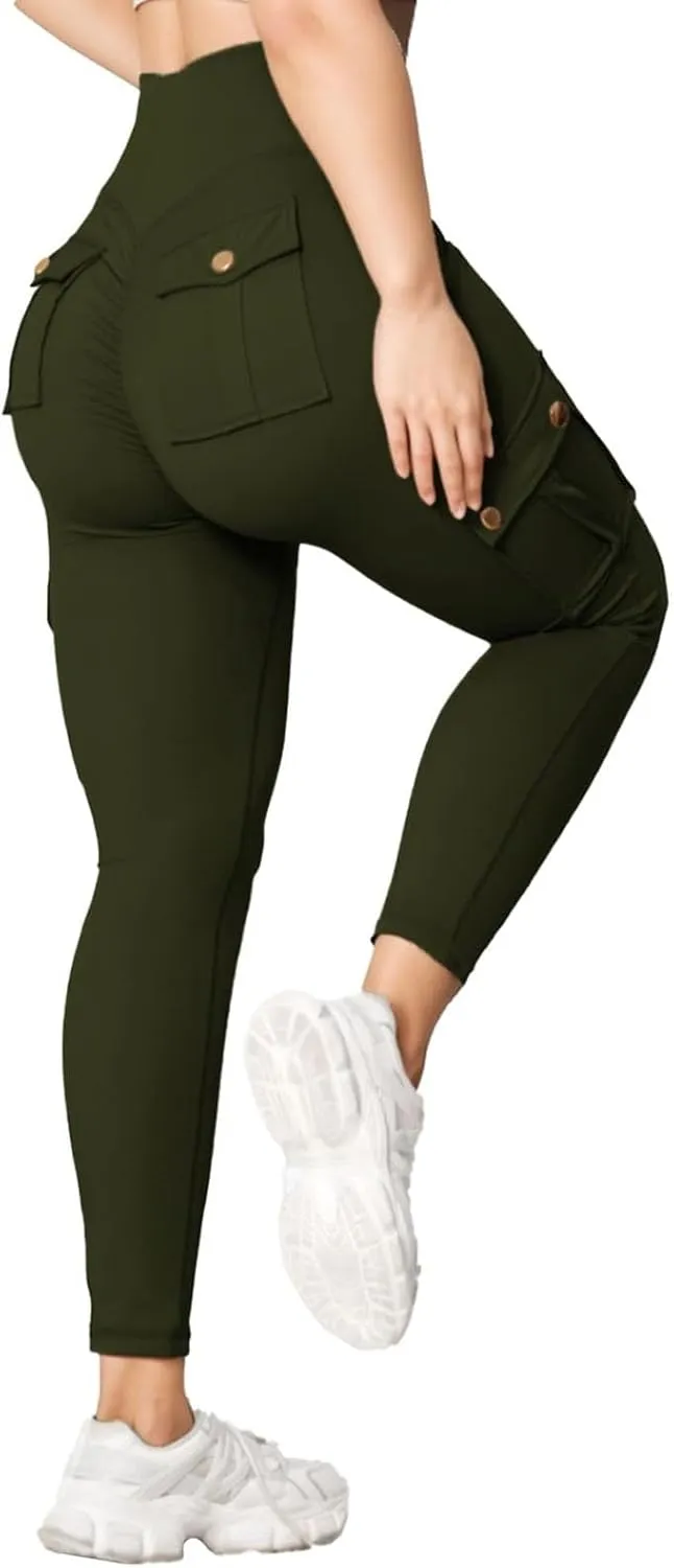 High Waist Yoga Pants for Women Quick Dry Butt-Lifting Stretch Cargo Trousers Lightweight Tummy Control Casual Sweatpants