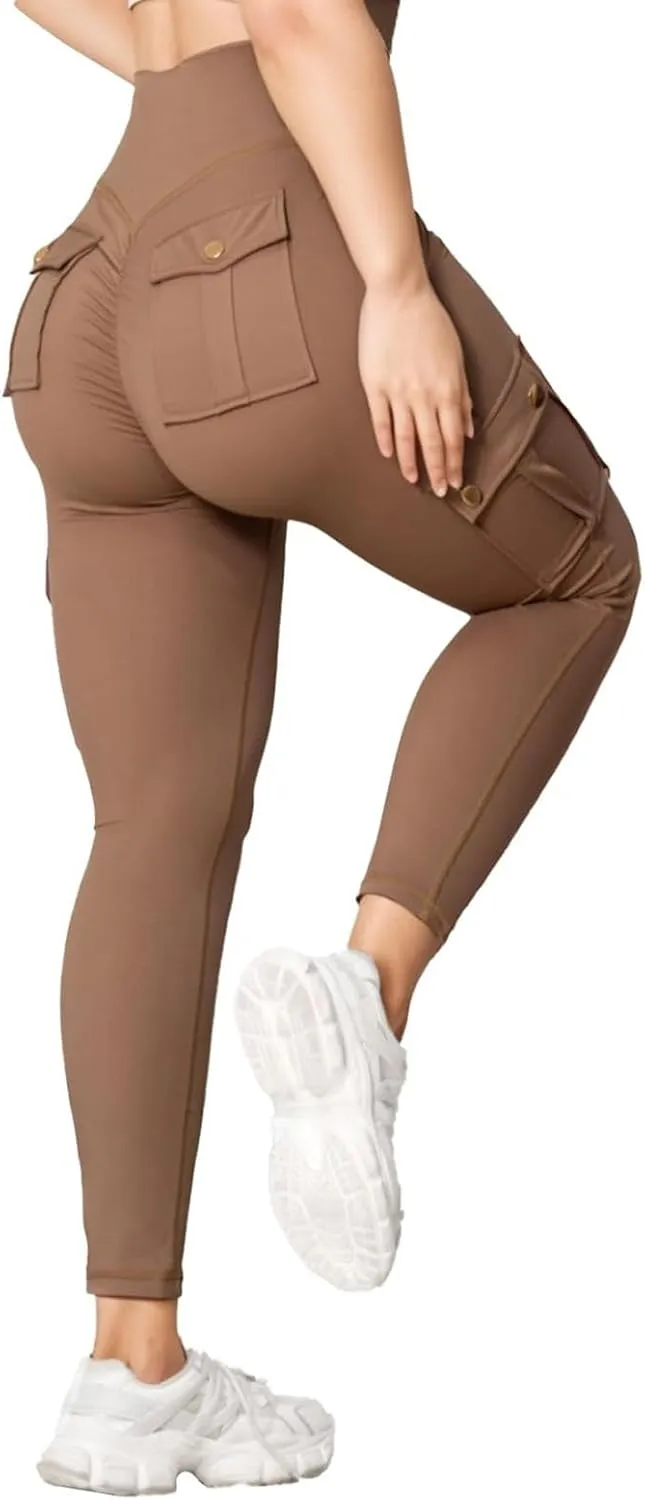 High Waist Yoga Pants for Women Quick Dry Butt-Lifting Stretch Cargo Trousers Lightweight Tummy Control Casual Sweatpants