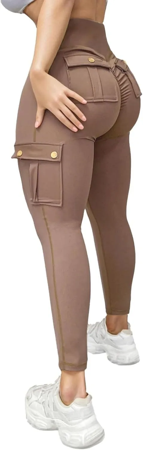 High Waist Yoga Pants for Women Quick Dry Butt-Lifting Stretch Cargo Trousers Lightweight Tummy Control Casual Sweatpants
