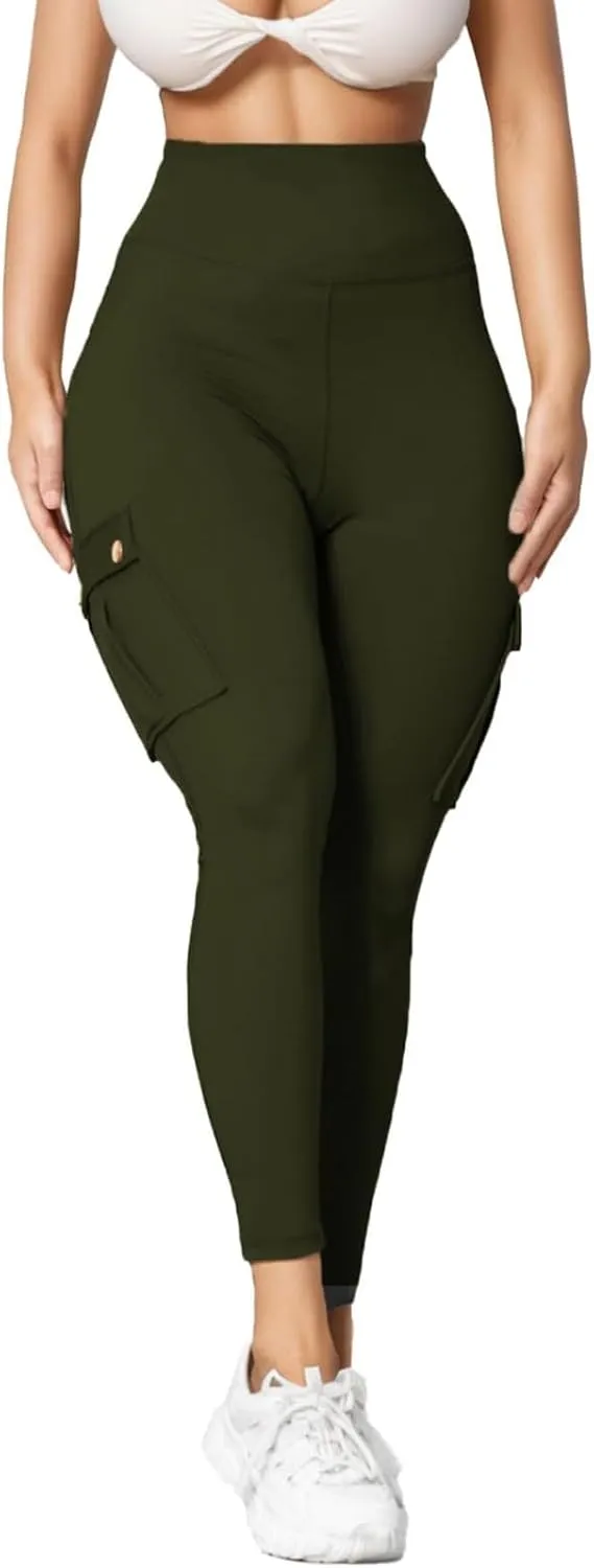 High Waist Yoga Pants for Women Quick Dry Butt-Lifting Stretch Cargo Trousers Lightweight Tummy Control Casual Sweatpants