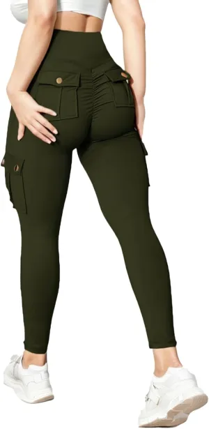 High Waist Yoga Pants for Women Quick Dry Butt-Lifting Stretch Cargo Trousers Lightweight Tummy Control Casual Sweatpants