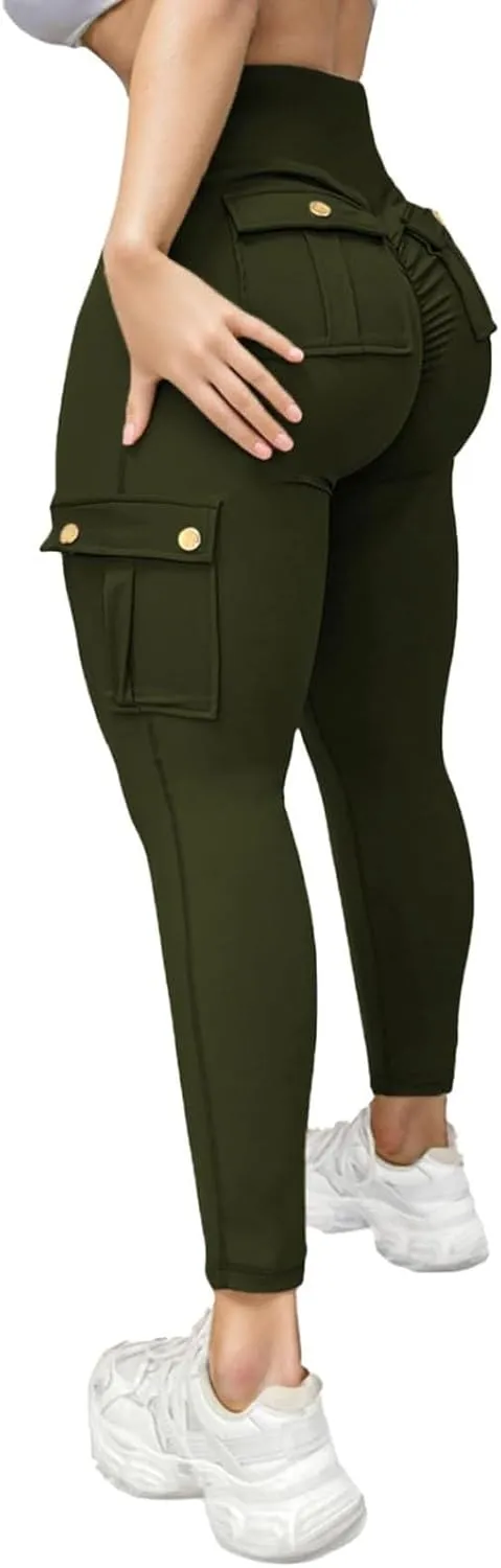 High Waist Yoga Pants for Women Quick Dry Butt-Lifting Stretch Cargo Trousers Lightweight Tummy Control Casual Sweatpants