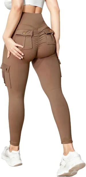 High Waist Yoga Pants for Women Quick Dry Butt-Lifting Stretch Cargo Trousers Lightweight Tummy Control Casual Sweatpants