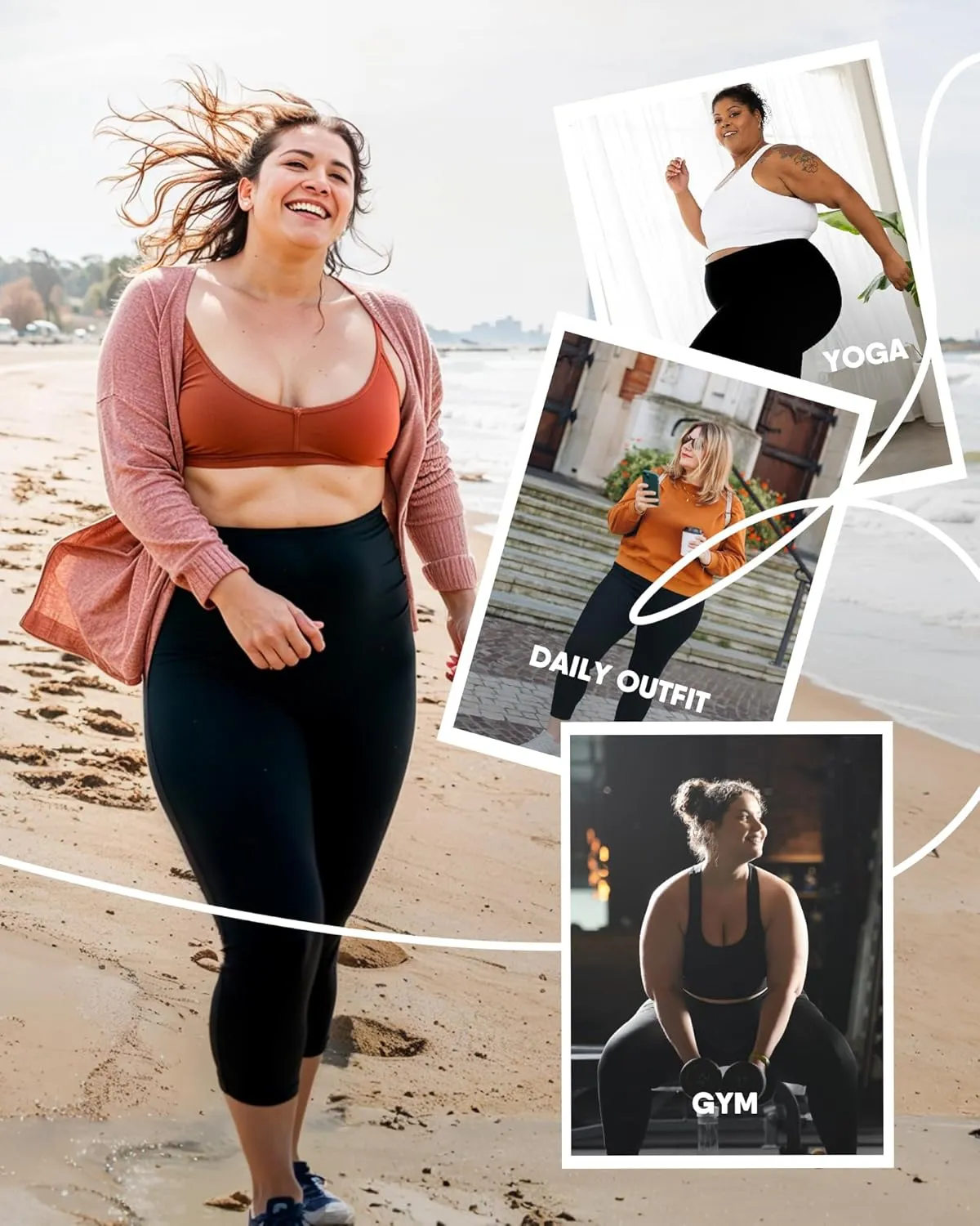 HLTPRO 3 Pack Plus Size Capri Leggings for Women(X-Large - 4X)- High Waist Stretchy Soft Pants for Workout Running Yoga