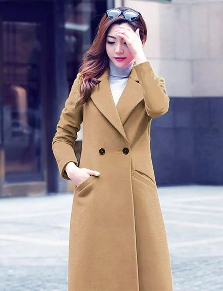 IDEALSANXUN Long Wool Coats for Women Fall Winter Coats Wool Jacket Peacoat