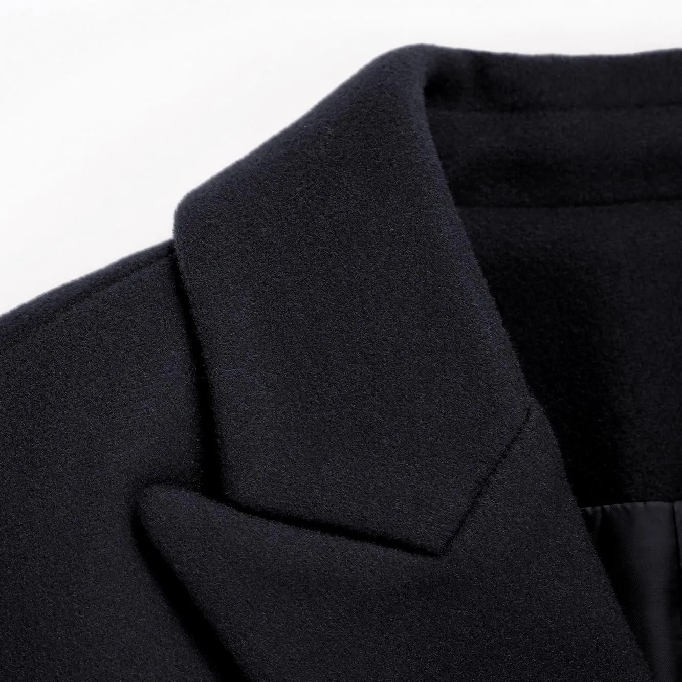 IDEALSANXUN Womens Fall Winter Wool Coats Double Breasted Midi Peacoat Trench Coats