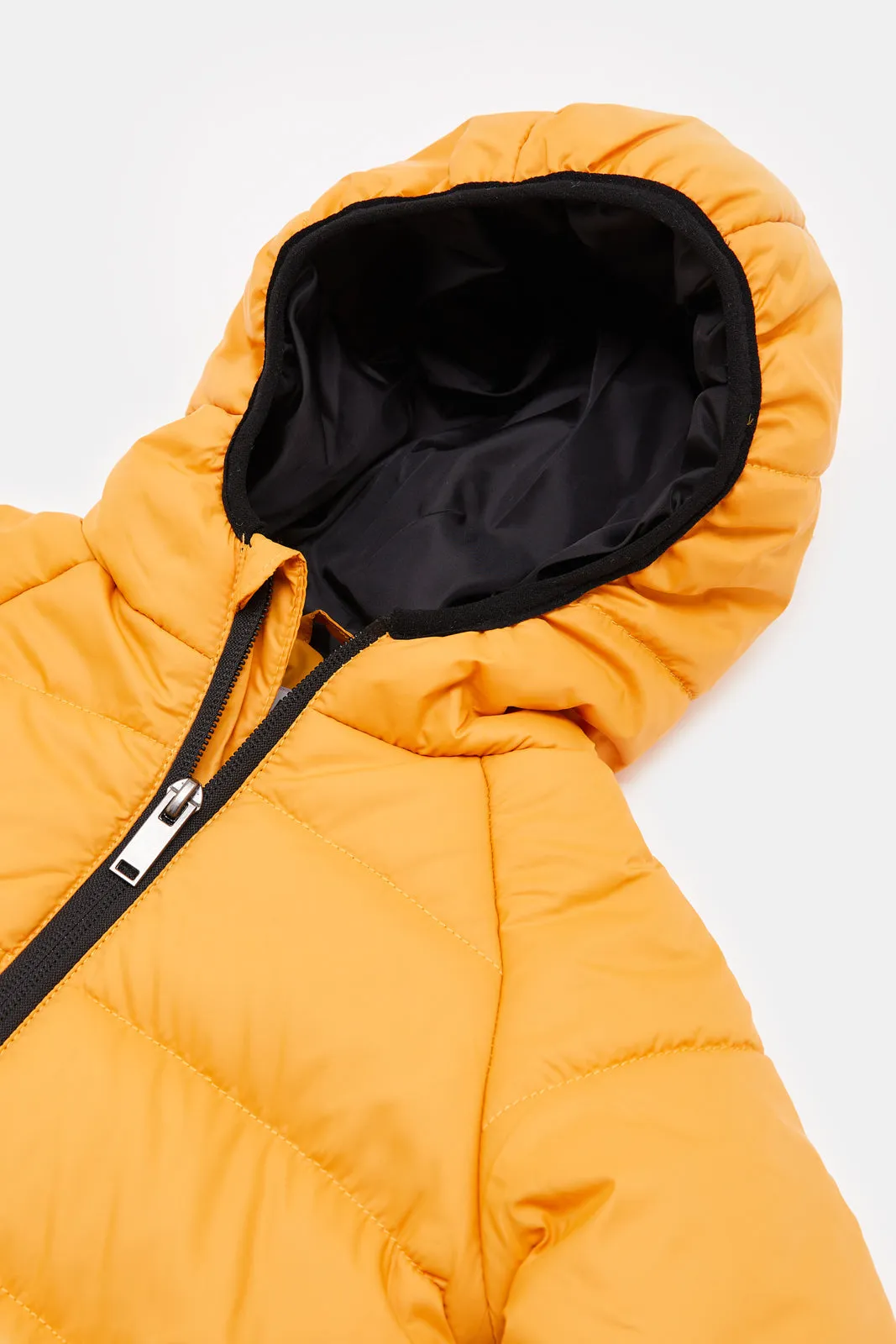 Infant Boys Mustard Hooded Jacket