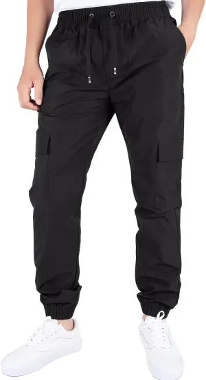 ITALYMORN Mens Lightweight Cargo Joggers with 6 Pockets Slim Fit Casual Pants Elastic Waist Outdoor Running Everyday Wear