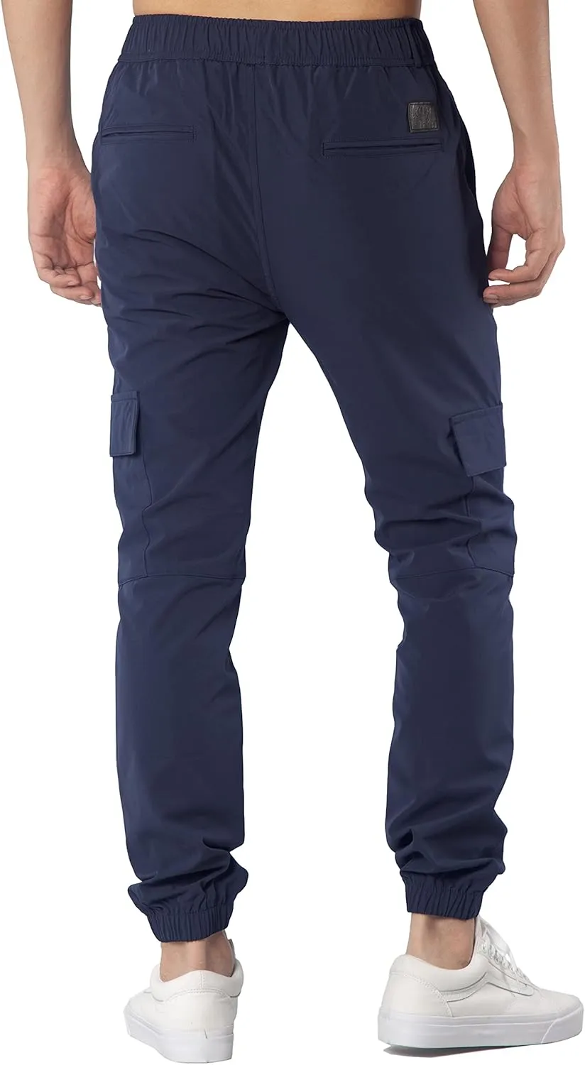 ITALYMORN Mens Lightweight Cargo Joggers with 6 Pockets Slim Fit Casual Pants Elastic Waist Outdoor Running Everyday Wear