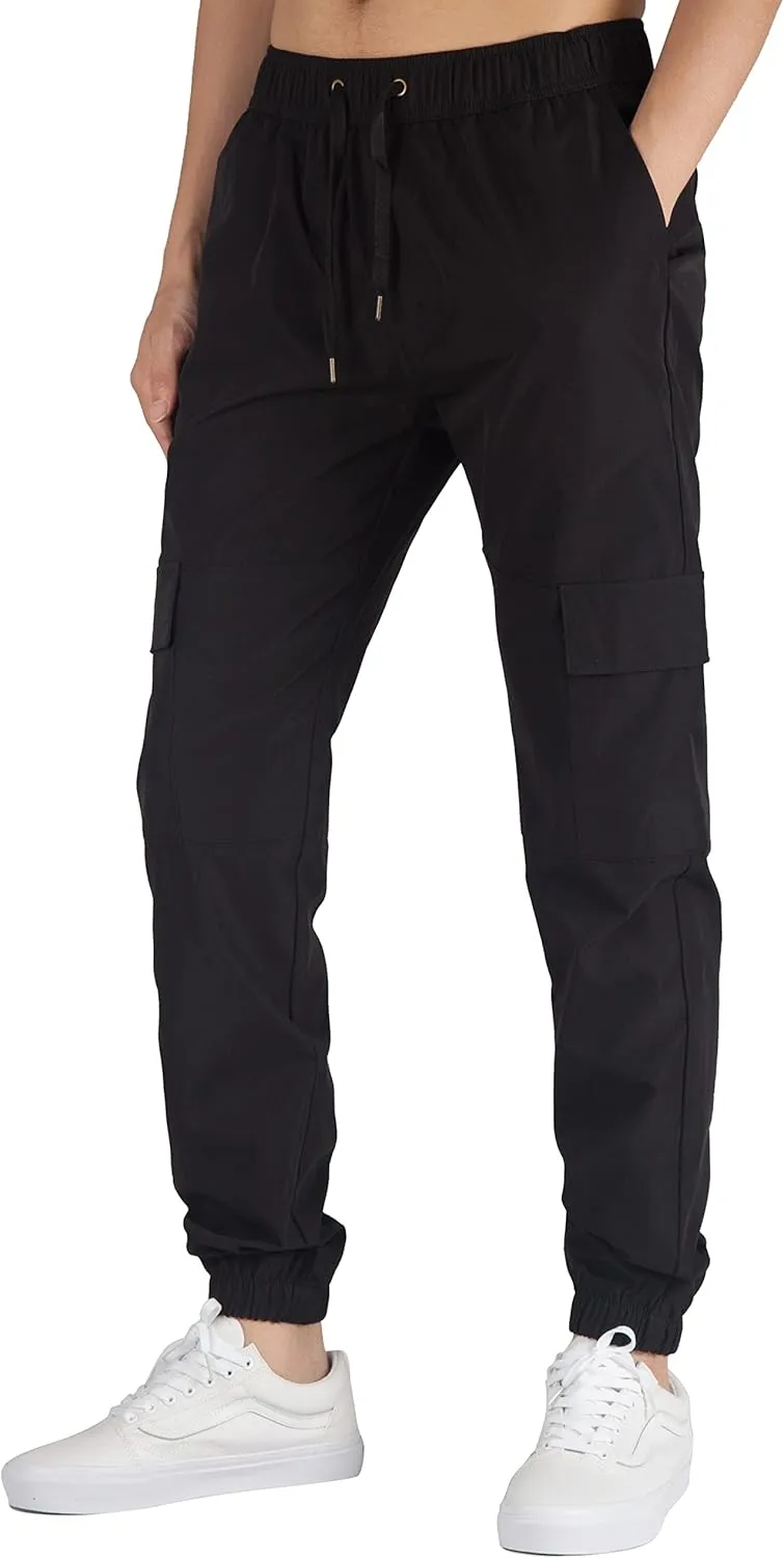 ITALYMORN Mens Lightweight Cargo Joggers with 6 Pockets Slim Fit Casual Pants Elastic Waist Outdoor Running Everyday Wear