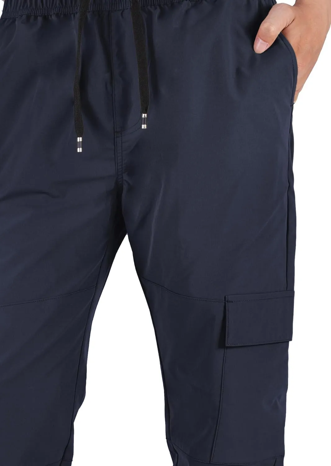 ITALYMORN Mens Lightweight Cargo Joggers with 6 Pockets Slim Fit Casual Pants Elastic Waist Outdoor Running Everyday Wear