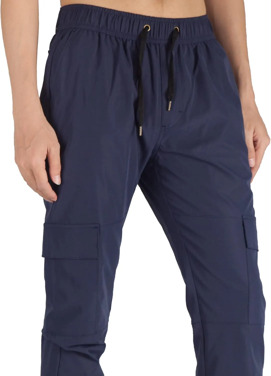 ITALYMORN Mens Lightweight Cargo Joggers with 6 Pockets Slim Fit Casual Pants Elastic Waist Outdoor Running Everyday Wear