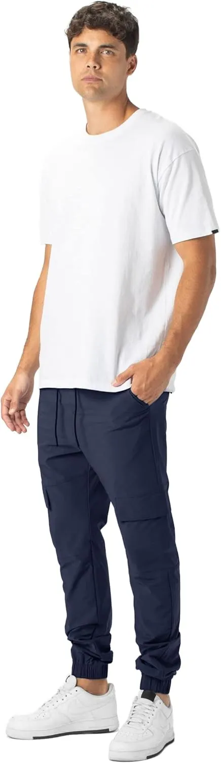 ITALYMORN Mens Lightweight Cargo Joggers with 6 Pockets Slim Fit Casual Pants Elastic Waist Outdoor Running Everyday Wear