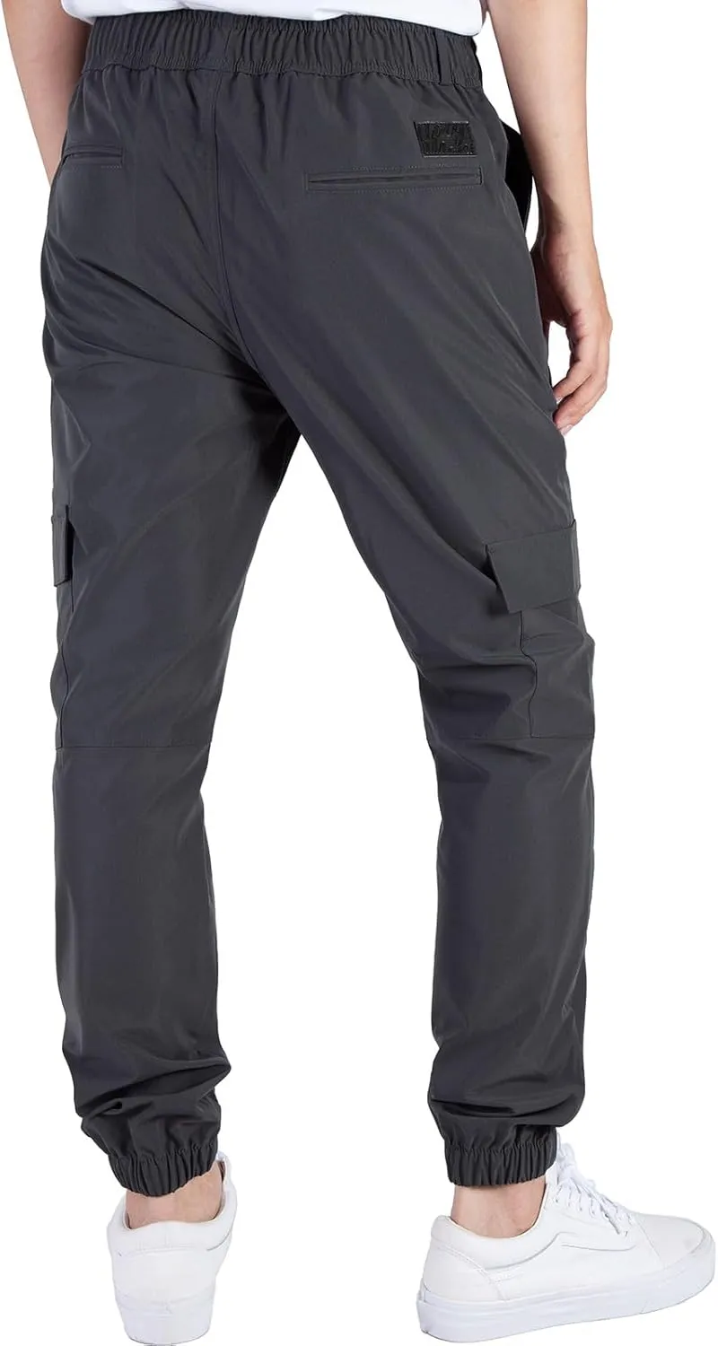 ITALYMORN Mens Lightweight Cargo Joggers with 6 Pockets Slim Fit Casual Pants Elastic Waist Outdoor Running Everyday Wear