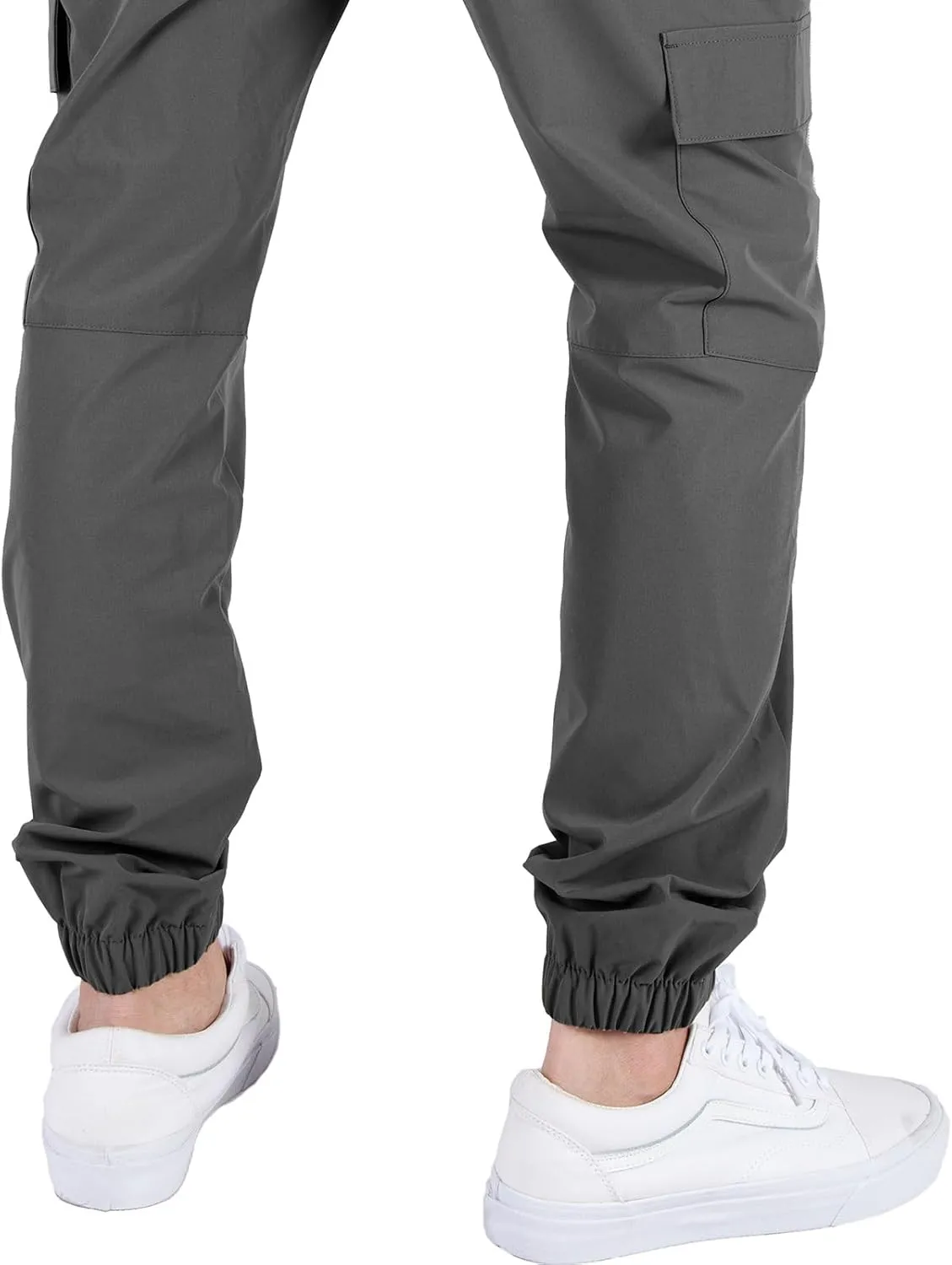 ITALYMORN Mens Lightweight Cargo Joggers with 6 Pockets Slim Fit Casual Pants Elastic Waist Outdoor Running Everyday Wear