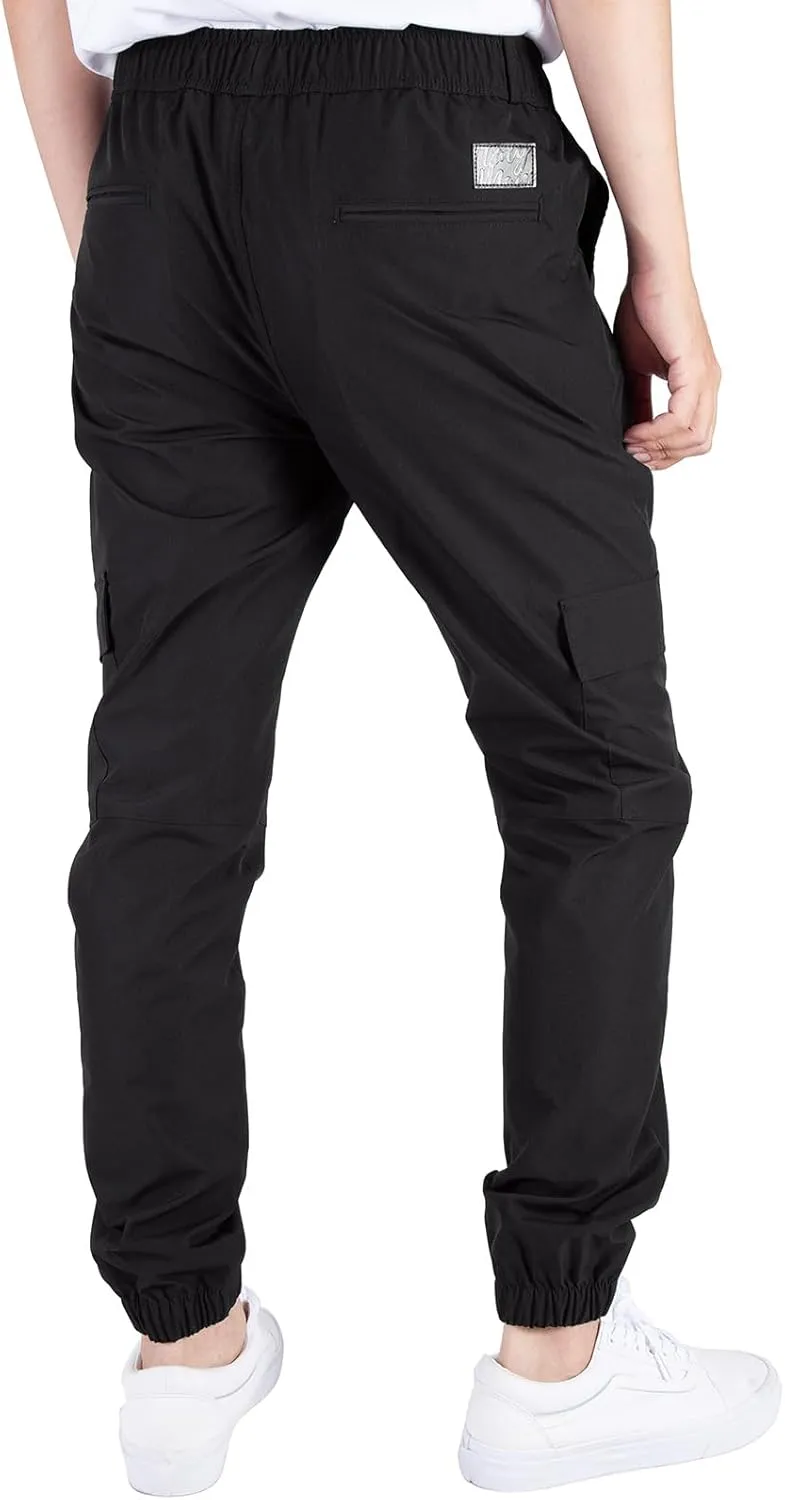 ITALYMORN Mens Lightweight Cargo Joggers with 6 Pockets Slim Fit Casual Pants Elastic Waist Outdoor Running Everyday Wear